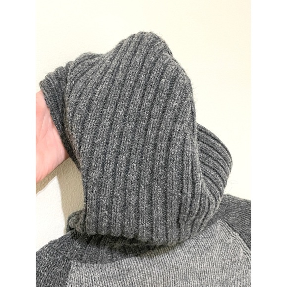 RARE Free People Wool Hooded Zip-up Cardigan Sweater Jacket Butterfly Size L - Picture 8 of 11